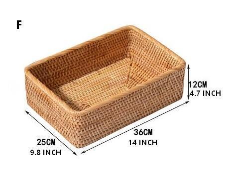 Woven Rectangular Basket for Shelves, Rattan Storage Basket, Storage Baskets for Bathroom, Woven Baskets for Living Room-HomePaintingDecor