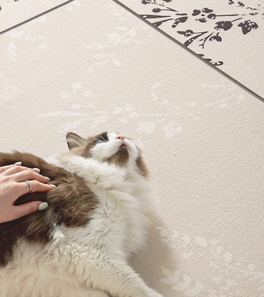 Contemporary Modern Rugs under Dining Room Table, Bedroom Modern Rugs, French Style Rugs for Interior Design, Flower Pattern Modern Rugs for Living Room-HomePaintingDecor