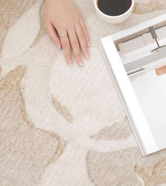 Contemporary Modern Rugs under Dining Room Table, Soft Rugs for Bedroom, French Style Modern Rugs for Interior Design, Flower Pattern Modern Rugs for Living Room-HomePaintingDecor