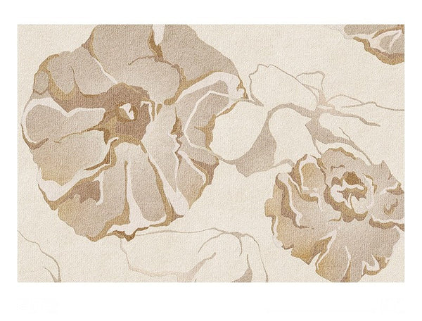 Contemporary Modern Rugs under Dining Room Table, Soft Rugs for Bedroom, French Style Modern Rugs for Interior Design, Flower Pattern Modern Rugs for Living Room-HomePaintingDecor