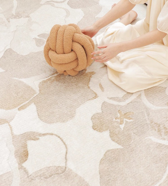 Bedroom Modern Soft Rugs, French Style Modern Rugs for Interior Design, Contemporary Modern Rugs under Dining Room Table, Flower Pattern Modern Rugs for Living Room-HomePaintingDecor