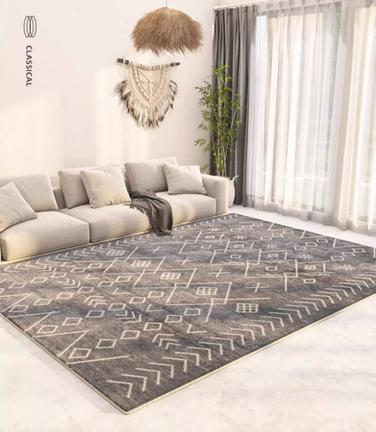 Thick Modern Rugs Next to Bed, Entryway Modern Runner Rugs, Contemporary Modern Rugs for Living Room, Modern Runner Rugs for Hallway-HomePaintingDecor