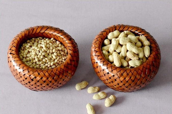 Woven Snacks Basket, Bamboo Storage Basket, Farmhouse Small Storage Basket, Round Storage Basket for Kitchen, Set of 3-HomePaintingDecor