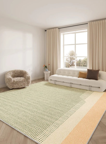 Contemporary Abstract Rugs for Dining Room, Living Room Modern Rug Ideas, Bedroom Floor Rugs, Green Abstract Rugs for Living Room-HomePaintingDecor