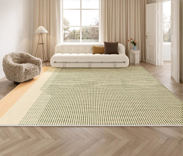 Contemporary Abstract Rugs for Dining Room, Living Room Modern Rug Ideas, Bedroom Floor Rugs, Green Abstract Rugs for Living Room-HomePaintingDecor