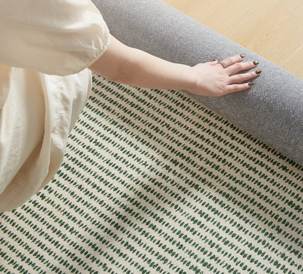 Contemporary Abstract Rugs for Dining Room, Living Room Modern Rug Ideas, Bedroom Floor Rugs, Green Abstract Rugs for Living Room-HomePaintingDecor