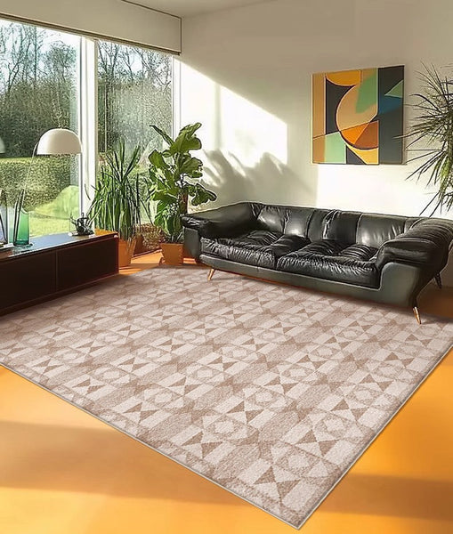 Contemporary Abstract Rugs under Dining Room Table, Large Modern Rugs for Living Room, Mid Century Modern Rugs for Bedroom-HomePaintingDecor
