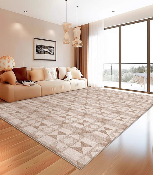 Contemporary Abstract Rugs under Dining Room Table, Large Modern Rugs for Living Room, Mid Century Modern Rugs for Bedroom-HomePaintingDecor