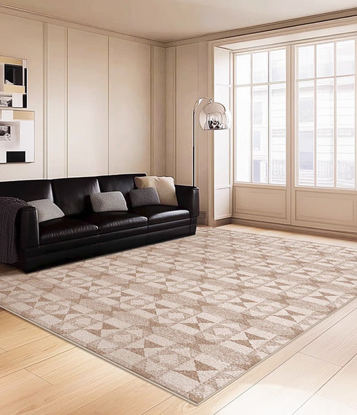 Contemporary Abstract Rugs under Dining Room Table, Large Modern Rugs for Living Room, Mid Century Modern Rugs for Bedroom-HomePaintingDecor