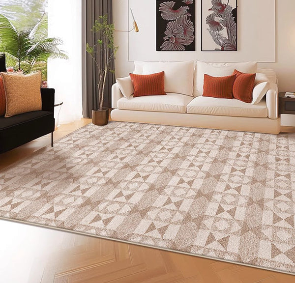 Contemporary Abstract Rugs under Dining Room Table, Large Modern Rugs for Living Room, Mid Century Modern Rugs for Bedroom-HomePaintingDecor