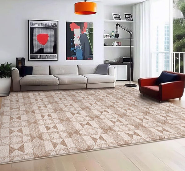 Contemporary Abstract Rugs under Dining Room Table, Large Modern Rugs for Living Room, Mid Century Modern Rugs for Bedroom-HomePaintingDecor
