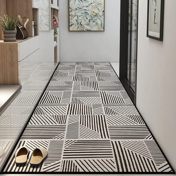 Extra Long Hallway Runners, Long Narrow Runner Rugs, Stain-resistant Non Slip Entryway Runner Rugs, Modern Long Hallway Runners, Kitchen Runner Rugs, Washable Entrance Hallway Grey Runners-HomePaintingDecor