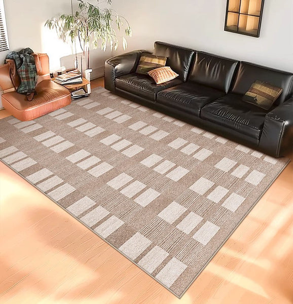 Contemporary Abstract Rugs under Dining Room Table, Mid Century Modern Rugs for Bedroom, Large Modern Rugs for Living Room-HomePaintingDecor