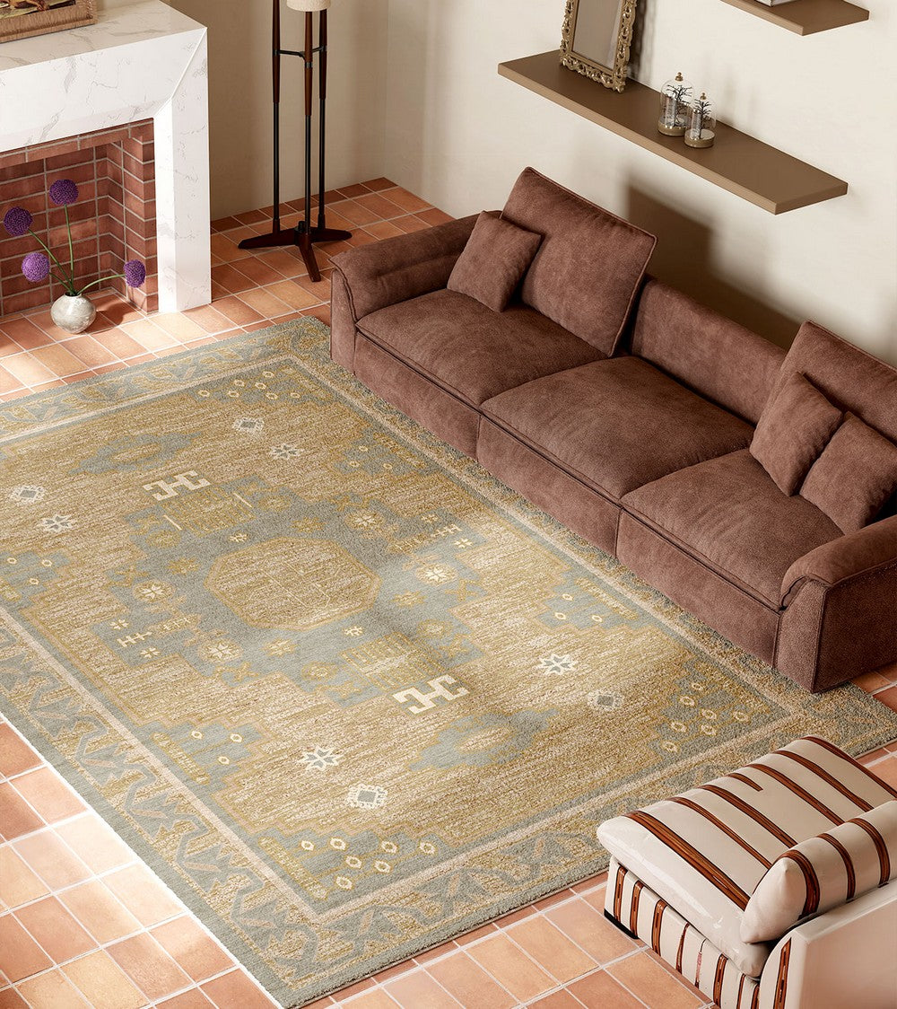 Vintage Soft Turkish Rug for Living Room, Large Modern Rugs under