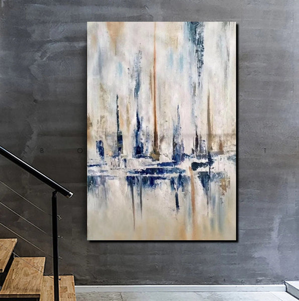 Large Wall Art for Living Room, Acrylic Canvas Paintings, Abstract Sail Boat Painting, Modern Wall Art Paintings, Contemporary Painting-HomePaintingDecor