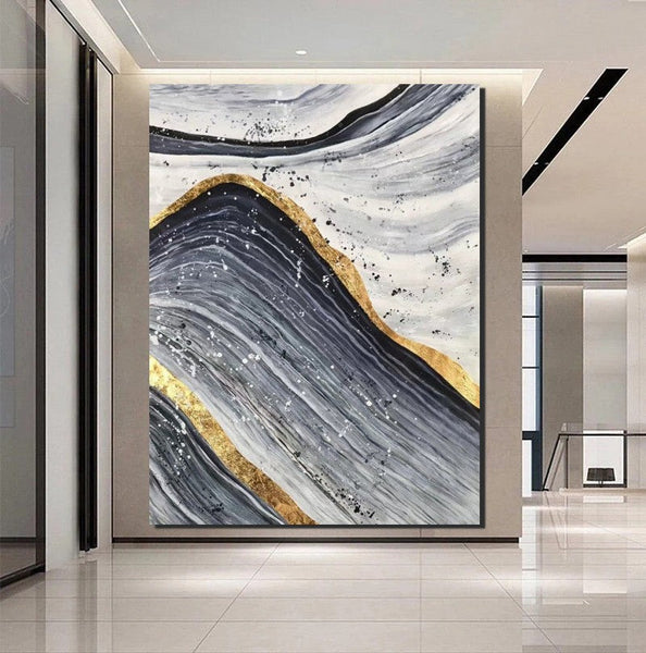 Abstract Canvas Painting, Extra Large Abstract Artwork, Modern Paintings for Dining Room, Hand Painted Wall Painting-HomePaintingDecor