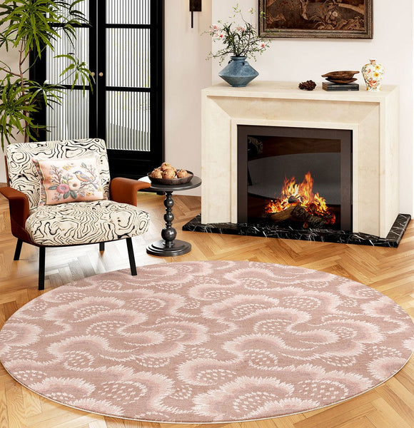 Contemporary Modern Rugs, Mid Century Round Modern Rugs under Chairs, Bedroom Abstract Modern Area Rugs, Geometric Round Rugs for Dining Room-HomePaintingDecor