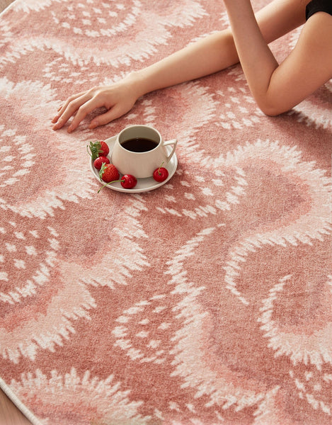 Contemporary Modern Rugs, Mid Century Round Modern Rugs under Chairs, Bedroom Abstract Modern Area Rugs, Geometric Round Rugs for Dining Room-HomePaintingDecor