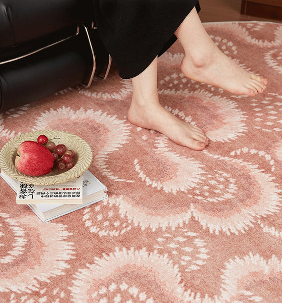 Contemporary Modern Rugs, Mid Century Round Modern Rugs under Chairs, Bedroom Abstract Modern Area Rugs, Geometric Round Rugs for Dining Room-HomePaintingDecor