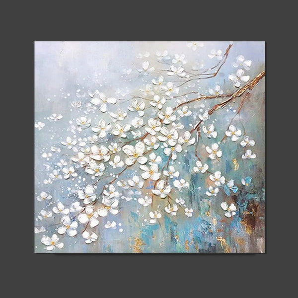 Abstract Flower Painting, Extra Large Abstract Paintings on Canvas, Hand Painted Abstract Painting, Bedroom Wall Art Ideas, Heavy Texture Painting-HomePaintingDecor