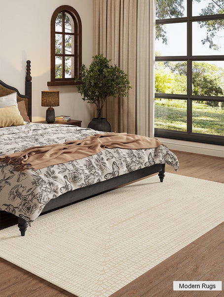 Bedroom Modern Floor Rugs, Modern Area Rug for Living Room, Large Area Rugs for Office, Mid Century Contemporary Rugs under Sofa-HomePaintingDecor