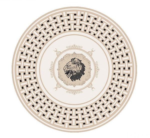 Contemporary Round Rugs, Bedroom Modern Round Rugs, Modern Rug Ideas for Living Room, Circular Modern Rugs under Dining Room Table-HomePaintingDecor