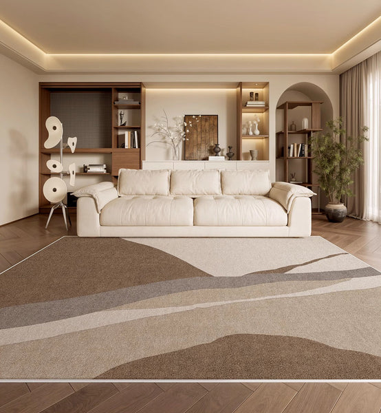 Elegant Modern Area Rugs under Sofa, Dining Room Floor Rugs, Abstract Contemporary Rugs for Bedroom, Mid Century Area Rugs for Living Room-HomePaintingDecor