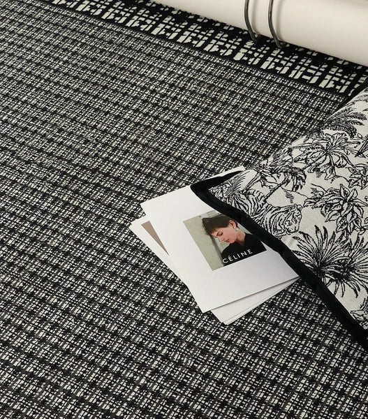 Contemporary Area Rugs under Sofa, Black Modern Area Rug for Living Room, Bedroom Modern Floor Rugs, Large Area Rugs for Office-HomePaintingDecor