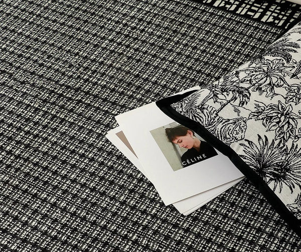 Contemporary Area Rugs under Sofa, Black Modern Area Rug for Living Room, Bedroom Modern Floor Rugs, Large Area Rugs for Office-HomePaintingDecor