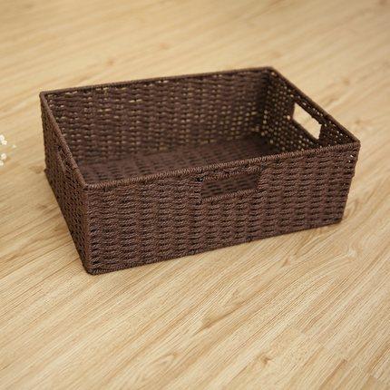 Woven Straw basket, Storage Basket, Rectangle Basket, Picnic Basket-HomePaintingDecor