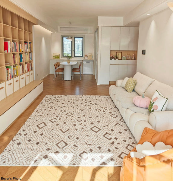 Contemporary Area Rugs for Bedroom, Geometric Modern Rugs for Dining Room, Dining Room Floor Carpets, Mid Century Modern Living Room Rugs-HomePaintingDecor