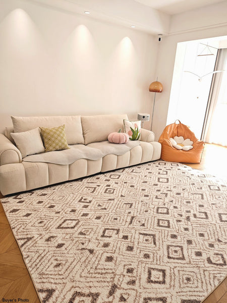 Contemporary Area Rugs for Bedroom, Geometric Modern Rugs for Dining Room, Dining Room Floor Carpets, Mid Century Modern Living Room Rugs-HomePaintingDecor