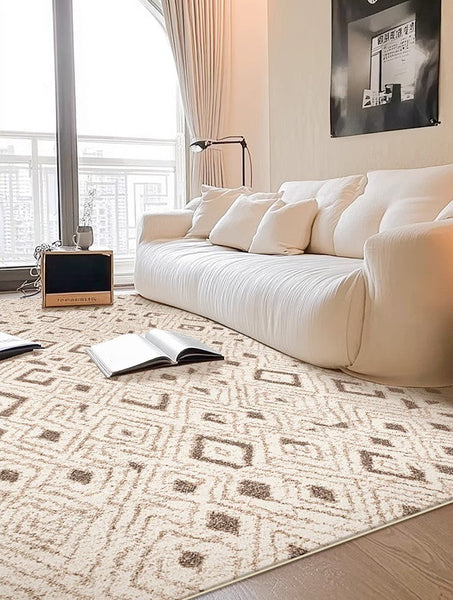 Contemporary Area Rugs for Bedroom, Geometric Modern Rugs for Dining Room, Dining Room Floor Carpets, Mid Century Modern Living Room Rugs-HomePaintingDecor