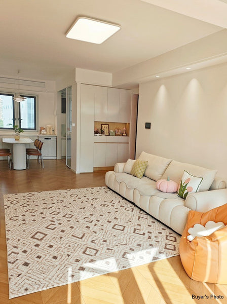 Contemporary Area Rugs for Bedroom, Geometric Modern Rugs for Dining Room, Dining Room Floor Carpets, Mid Century Modern Living Room Rugs-HomePaintingDecor