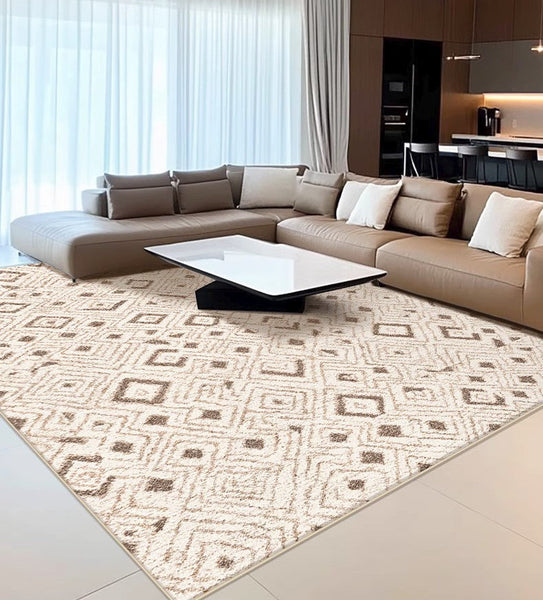 Contemporary Area Rugs for Bedroom, Geometric Modern Rugs for Dining Room, Dining Room Floor Carpets, Mid Century Modern Living Room Rugs-HomePaintingDecor