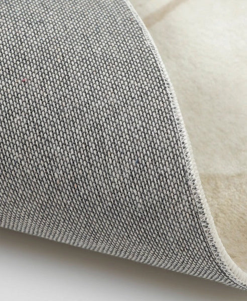 Circular Rugs for Dining Table, Abstract Contemporary Rugs for Bedroom, Modern Round Rugs under Coffee Table, Modern Cream Color Rugs for Living Room-HomePaintingDecor