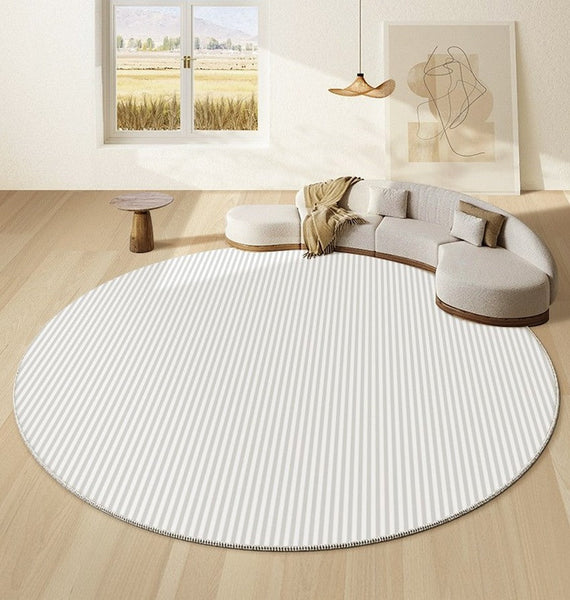 Contemporary Modern Rug under Coffee Table, Bedroom Abstract Modern Area Rugs, Geometric Round Rugs for Dining Room, Circular Modern Rugs under Chairs-HomePaintingDecor
