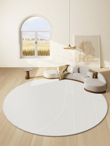 Unique Round Rugs under Coffee Table, Large Modern Round Rugs for Dining Room, Circular Modern Rugs for Bedroom, Contemporary Modern Rug Ideas for Living Room-HomePaintingDecor