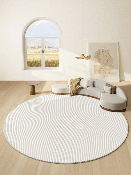 Contemporary Modern Rug Ideas for Living Room, Thick Round Rugs under Coffee Table, Modern Round Rugs for Dining Room, Circular Modern Rugs for Bedroom-HomePaintingDecor