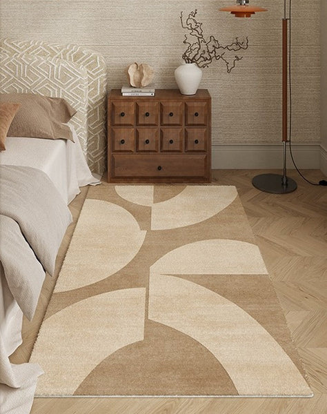 Contemporary Modern Rugs Next to Bed, Geometric Modern Rugs under Dining Room Table, Brown Modern Carpets for Office, Abstract Modern Rugs for Living Room-HomePaintingDecor