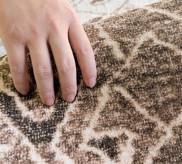 Brown Modern Rug Ideas for Bedroom, Large Modern Rugs for Living Room, Abstract Geometric Modern Rugs, Modern Rugs for Dining Room-HomePaintingDecor