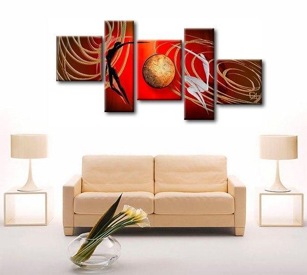 Abstract Art of Love, Simple Modern Art, Love Abstract Painting, Bedroom Room Wall Art Paintings, 5 Piece Canvas Painting-HomePaintingDecor