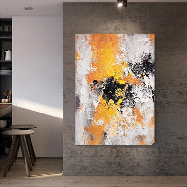 Abstract Acrylic Paintings for Living Room, Modern Contemporary Artwork, Buy Paintings Online, Heavy Texture Canvas Art-HomePaintingDecor