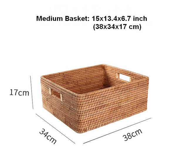 Large Storage Baskets for Bedroom, Storage Baskets for Bathroom, Rectangular Storage Baskets, Storage Baskets for Shelves-HomePaintingDecor