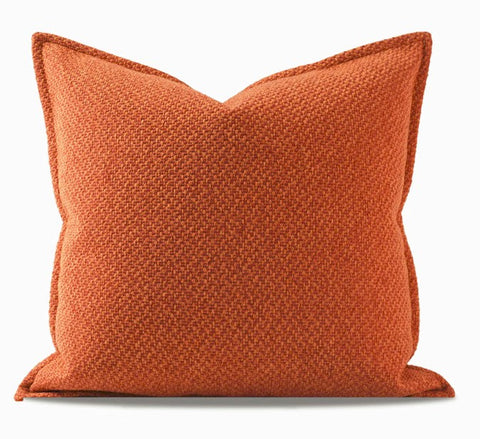 Orange Square Modern Throw Pillows for Couch, Large Contemporary Modern Sofa Pillows, Simple Decorative Throw Pillows, Large Throw Pillow for Interior Design-HomePaintingDecor