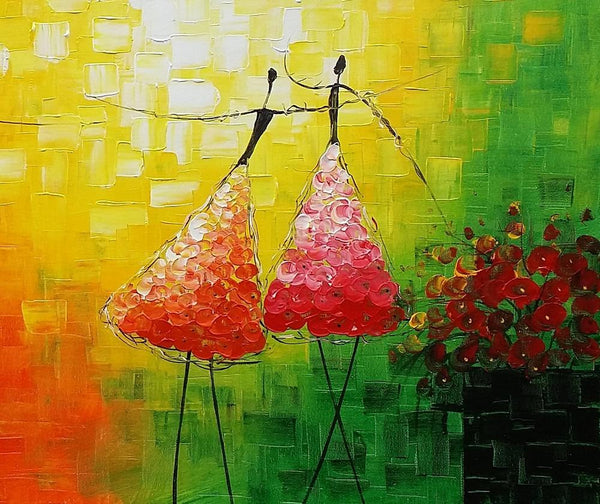 Simple Modern Painting, Paintings for Bedroom, Acrylic Art on Canvas, Abstract Ballet Dancer Painting, Original Wall Art, Acrylic Painting for Sale-HomePaintingDecor