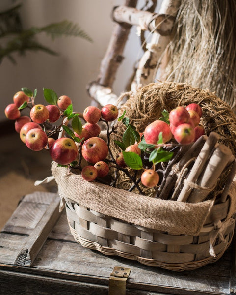 Apple Branch, Fruit Branch, Table Centerpiece, Beautiful Modern Flower Arrangement Ideas for Home Decoration, Autumn Artificial Floral for Dining Room-HomePaintingDecor