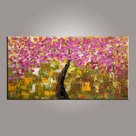 Canvas Art, Painting on Sale, Flower Tree Painting, Tree of Life Art Painting, Art on Canvas-HomePaintingDecor