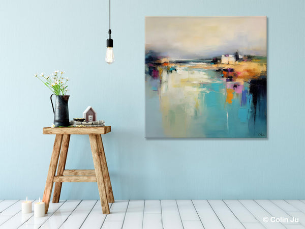 Abstract Landscape Painting on Canvas, Extra Large Original Artwork, Large Paintings for Bedroom, Oversized Contemporary Wall Art Paintings-HomePaintingDecor
