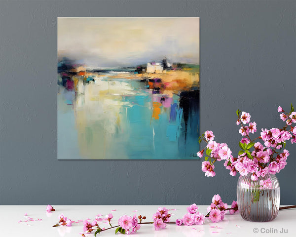 Abstract Landscape Painting on Canvas, Extra Large Original Artwork, Large Paintings for Bedroom, Oversized Contemporary Wall Art Paintings-HomePaintingDecor